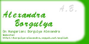 alexandra borgulya business card